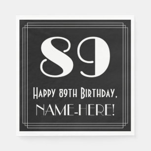 89. Geburtstag ~ Art Deco Inspiriert Look "89", Na Serviette