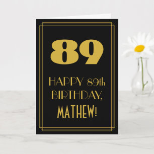 89. Geburtstag – Art Deco inspirierter Look "89" & Karte