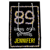 89. Geburtstag: Blumennummer, Individuelle Name, B Mittlere Geschenktüte (Rückseite)