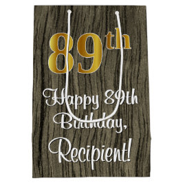 89. Geburtstag: Elegante Imitate Gold Look #, Imit Mittlere Geschenktüte