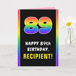 89. Geburtstag: Farbiger Regenbogen # 89, Individu Karte