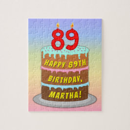 89. Geburtstag: Fun Cake and Candles + Individuell Puzzle