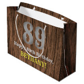 89. Geburtstag: Inspirierter Country Western Look, Große Geschenktüte (Rückseite Schrägansicht)