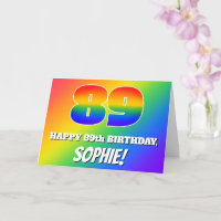 89. Geburtstag: mehrfarbiges Regenbogenmuster # 89