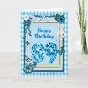 89. Geburtstag mit Scrapbook-Effekt Karte