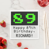89. Geburtstag - Nerdy / Geeky Style "89" & Name Serviette (Beispiel)