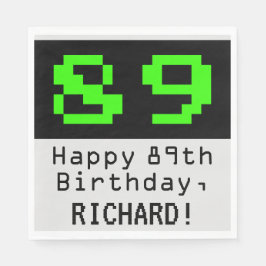 89. Geburtstag - Nerdy / Geeky Style "89" & Name Serviette