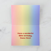 89. Geburtstag: Regenbogentext, benutzerdefinierte Karte (Innenseite)