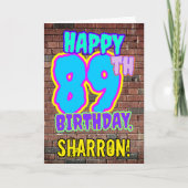 89. Geburtstag - Spaß, Urban Graffiti Inspiriert L Karte (Vorderseite)