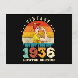 89. Geburtstag Vintage 1936 89. Geburtstag Frauen Postkarte