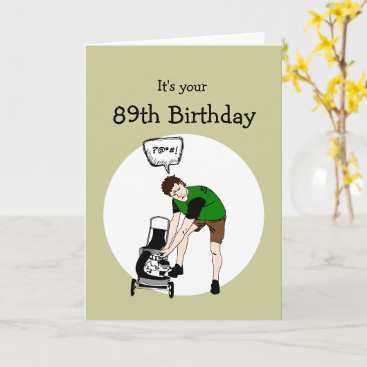 89. Geburtstags-Sonnenmäher Karte (Gelbe Blume)