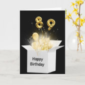 89. Geburtstagsballons in weißer Box Karte (Gelbe Blume)