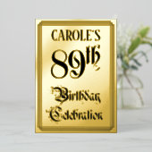 89. Geburtstagsparty — Elegantes Script + Individu Folieneinladung (Stehend vorne)