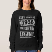89 Jahre alt 1936 Geburt der Legende 89. Geburtsta Sweatshirt (Vorderseite)