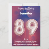 89 Jahre alte Happy Birthday Card (Vorderseite)