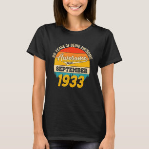 89 Jahre Vintager SEPTEMBER 1933 89. T-Shirt
