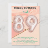 89-jährige Mädchen Happy Birthday Card (Rückseite)