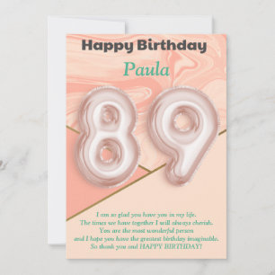 89-jährige Mädchen Happy Birthday Card