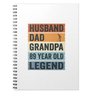 89-jähriger Ehemann Papa Opa Legende T-Shirt_1 Notizblock