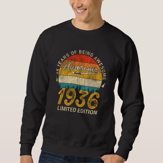 89-jähriger Tag 1936 Phantastisches 89. Geburtstag Sweatshirt (Vorderseite)