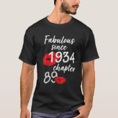 89 Years Old And Fabulous Birthday Since 1934 Chap T-Shirt (Vorderseite)