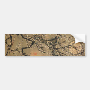 8. 梅 晧 月, 若 花 Mond- und Pflaumenblüten 図 Jakuchū Autoaufkleber