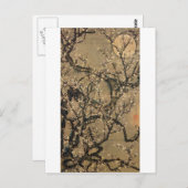 8. 梅 花 晧 図, 若 冲 Mond und Pflaumenblüten, Jakuchū Postkarte (Vorne/Hinten)
