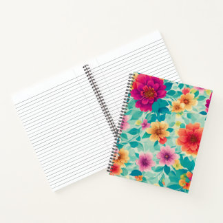 8,5" x 11" Florales Deluxe-Spiralnotizbuch Notizblock