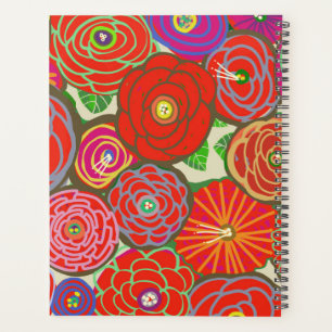 8,5" x 11" Planer mit roten Blumen