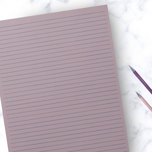 8,5" x 11" Rustikale Mauve Blue Lines Uni Notizblock