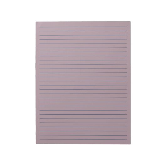 8,5" x 11" Rustikaler Mauve mit blauer Linie Notizblock (Rotiert)