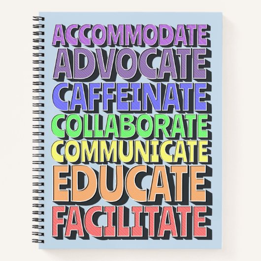 8.5 x 11 Spiral Notebook - Ein Teacher's Day in Bl Notizblock (Vorderseite)