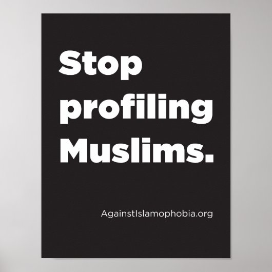 8,5" x 11", Stopp Profiling Muslims Poster (Matte) (Vorne)