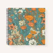 8,5" x 8,5" Hardcover-Notebook: Blühende Blume Notizblock (Vorderseite)