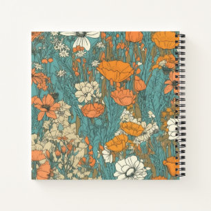8,5" x 8,5" Hardcover-Notebook: Blühende Blume Notizblock