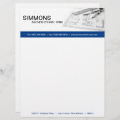8.5x11 Blue Architectural Blue Print Letter Head Briefkopf (Vorne/Hinten)