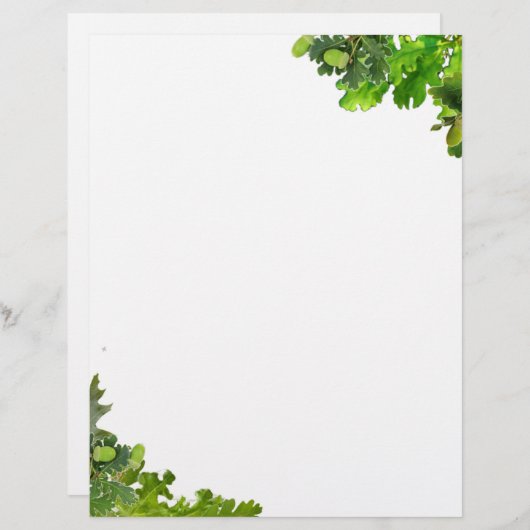8.5X11" OAK LEAF INVITATIONSPAPIER BRIEFBOGEN (Vorne/Hinten)
