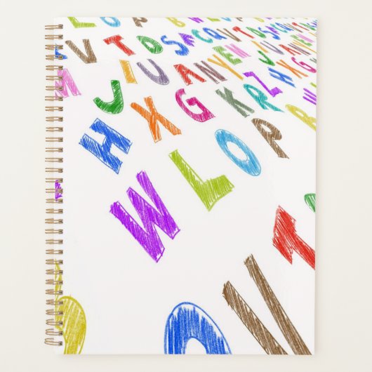 8.5x11 Spiral-Notebook - Bildung Alphabet Planer (Vorderseite)