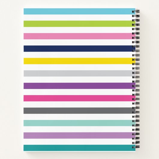 8.5x11 Spiral-Notebook-Bright und fröhliche Streif Notizblock (Rückseite)