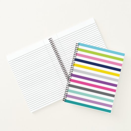 8.5x11 Spiral-Notebook-Bright und fröhliche Streif Notizblock (Innenseite)