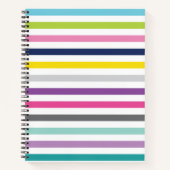 8.5x11 Spiral-Notebook-Bright und fröhliche Streif Notizblock (Vorderseite)