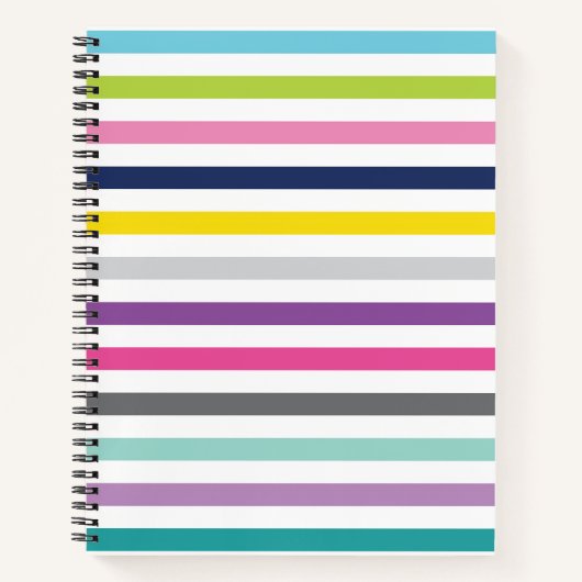 8.5x11 Spiral-Notebook-Bright und fröhliche Streif Notizblock (Vorderseite)