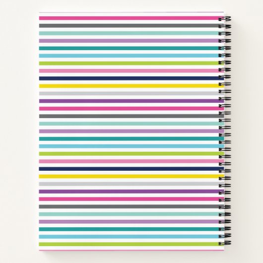 8.5x11 Spiral-Notebook hell und freundlicher Strei Notizblock (Rückseite)