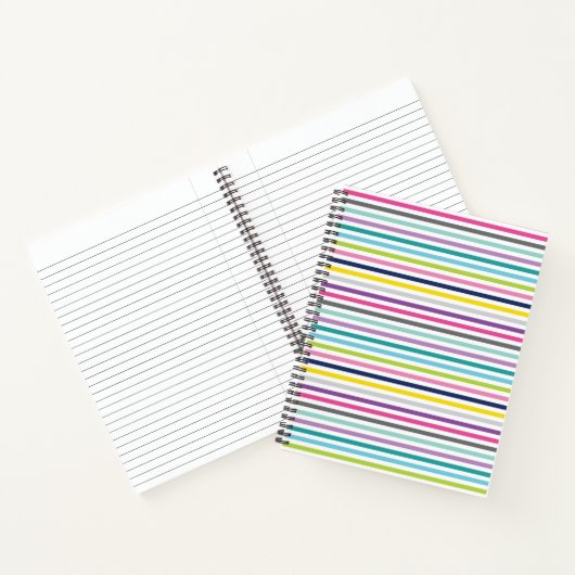 8.5x11 Spiral-Notebook hell und freundlicher Strei Notizblock (Innenseite)