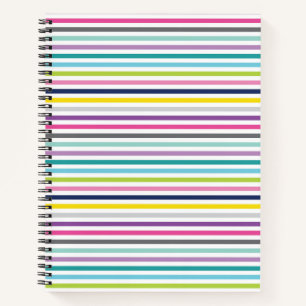 8.5x11 Spiral-Notebook hell und freundlicher Strei Notizblock
