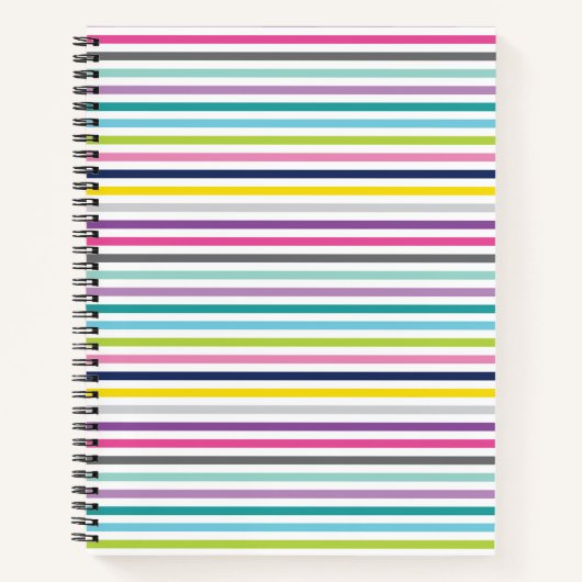 8.5x11 Spiral-Notebook hell und freundlicher Strei Notizblock (Vorderseite)