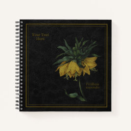 8,5x8,5" Fritillaria Imperialis Black Notebook Notizblock