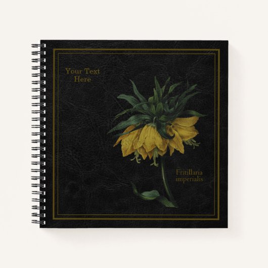 8,5x8,5" Fritillaria Imperialis Black Notebook Notizblock (Vorderseite)