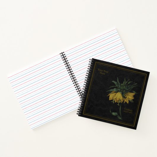 8,5x8,5" Fritillaria Imperialis Black Notebook Notizblock (Innenseite)