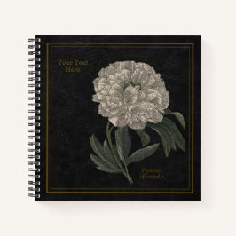 8,5x8,5" Paeonia Officinalis Black Notizblock